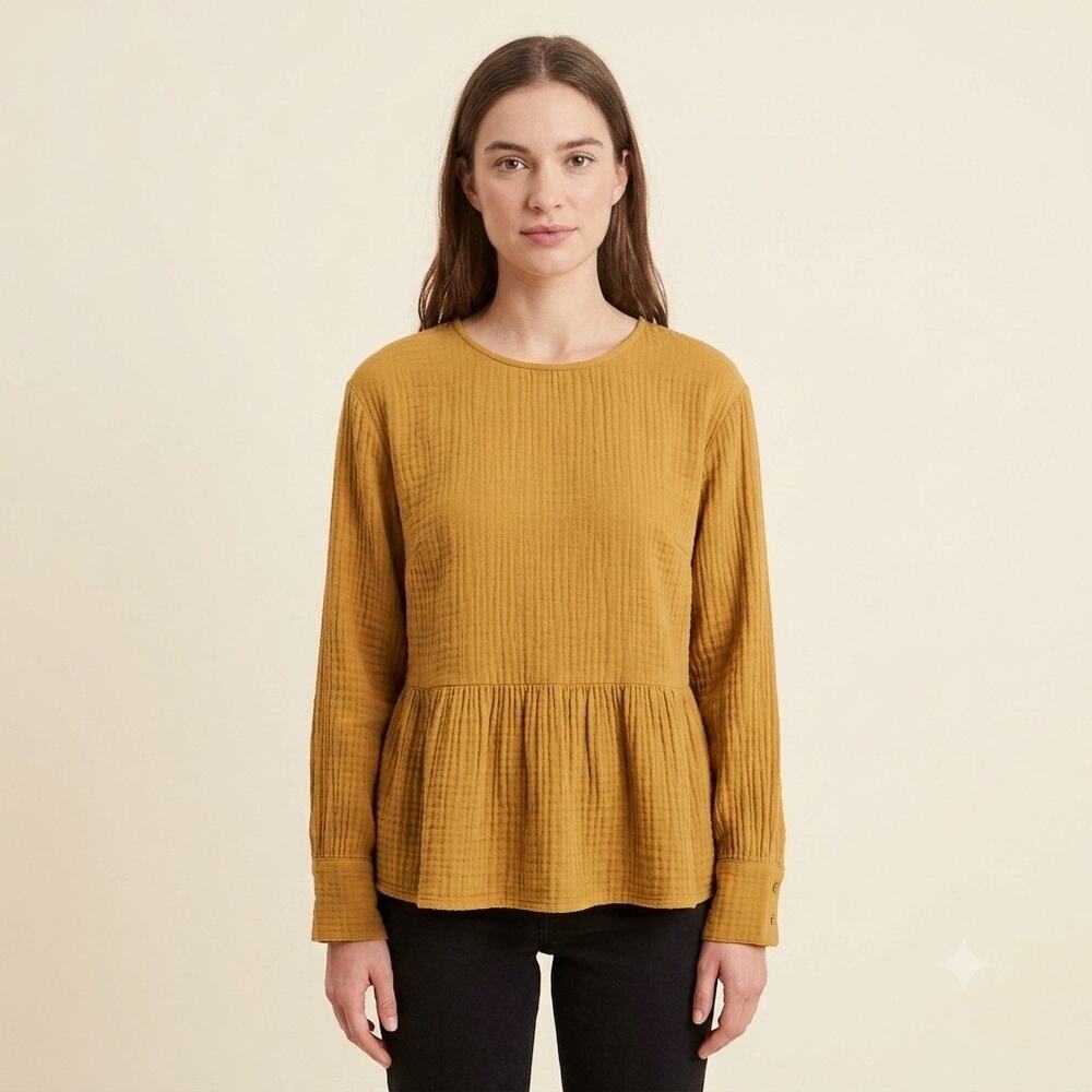 008-Madewell Cotton Peplum Top size S / PTP 21”